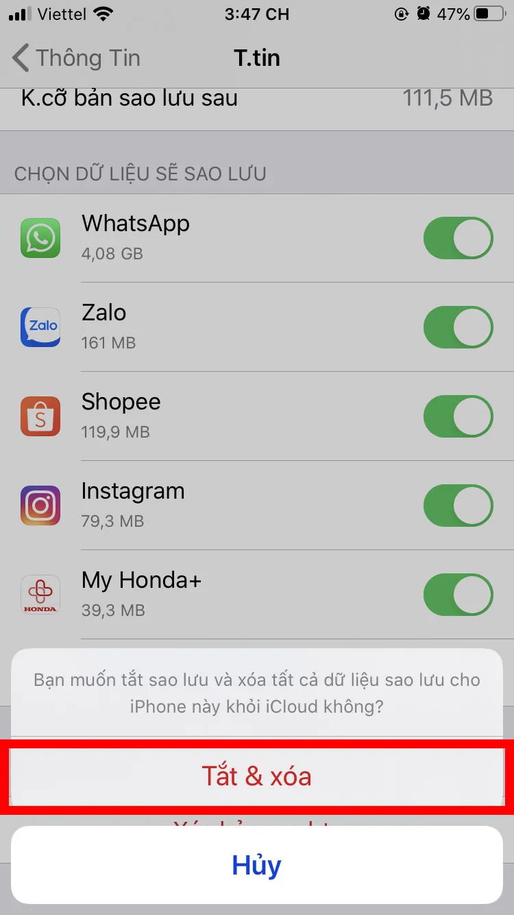 Cách xoá các bản sao lưu iCloud giúp tăng dung lượng iPhone, iPad