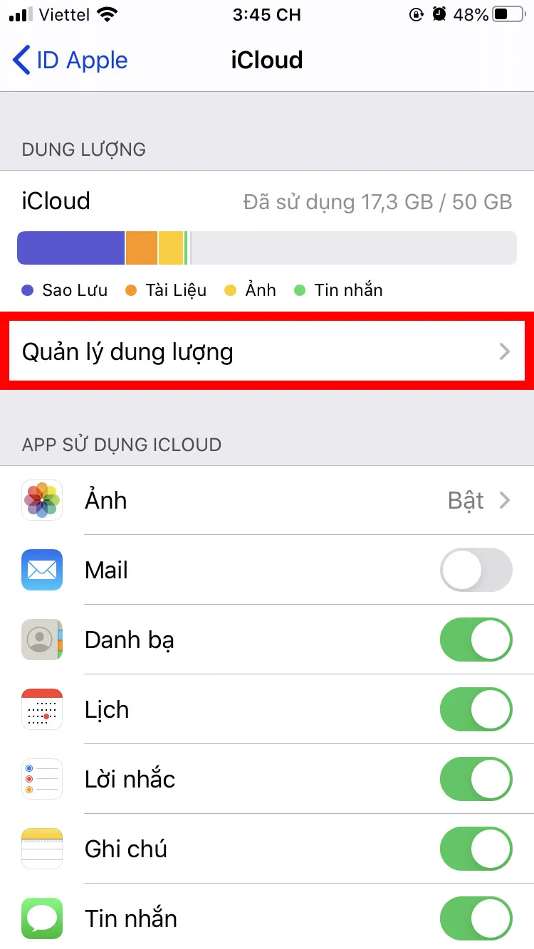 Cách xoá các bản sao lưu iCloud giúp tăng dung lượng iPhone, iPad