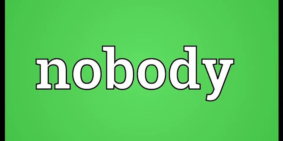 a nobody là gì - Nghĩa của từ a nobody