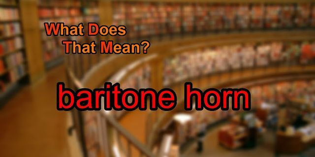 baritone horn là gì - Nghĩa của từ baritone horn