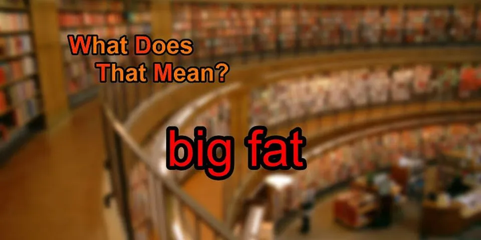 big fat là gì - Nghĩa của từ big fat