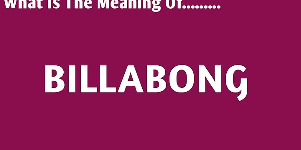 billabong là gì - Nghĩa của từ billabong