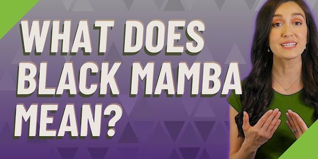 black mamba là gì - Nghĩa của từ black mamba