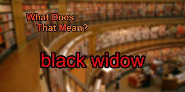 black widow là gì - Nghĩa của từ black widow