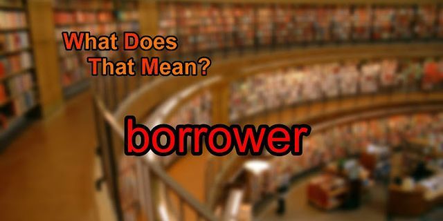 borrower là gì - Nghĩa của từ borrower