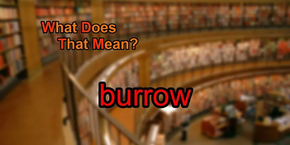 burrow là gì - Nghĩa của từ burrow