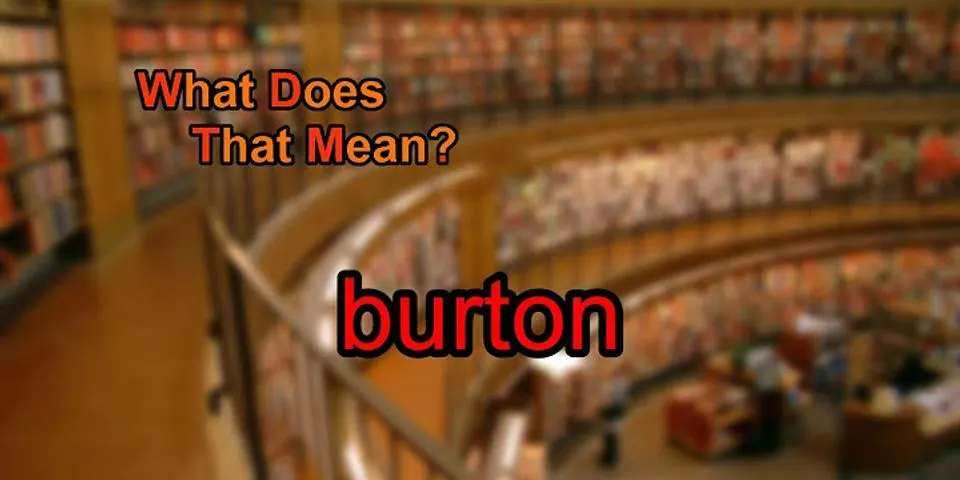 burton là gì - Nghĩa của từ burton