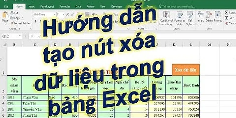 Cách xóa chữ trong nhiều ô Excel