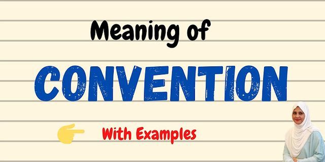 convention là gì - Nghĩa của từ convention