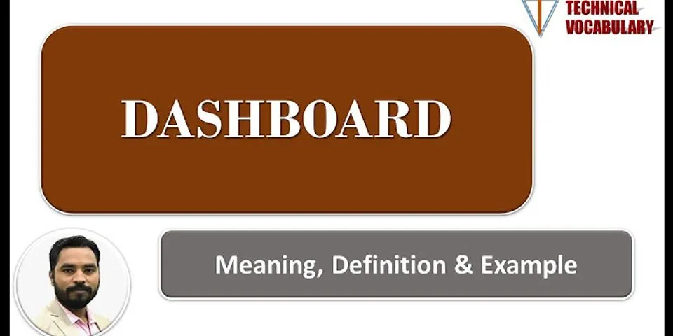 dashboard là gì - Nghĩa của từ dashboard