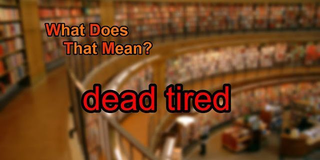 dead tired là gì - Nghĩa của từ dead tired