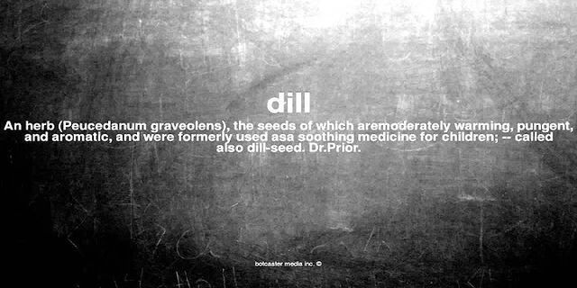 dill là gì - Nghĩa của từ dill