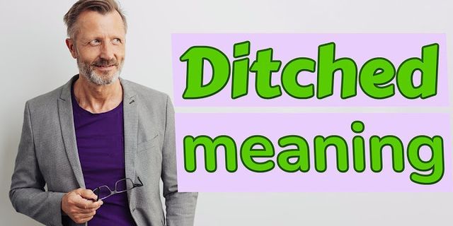 ditched là gì - Nghĩa của từ ditched