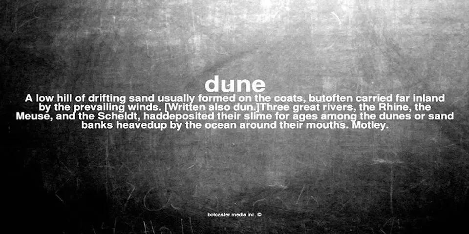 dune là gì - Nghĩa của từ dune
