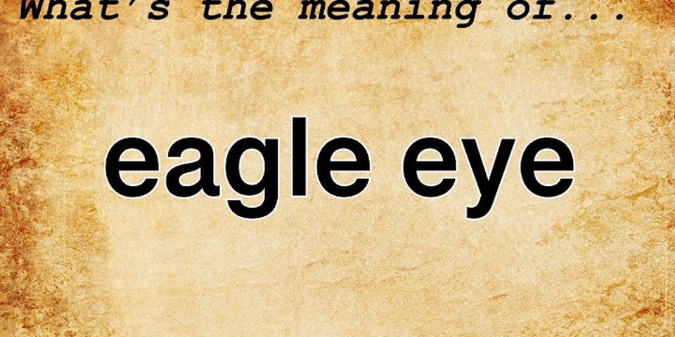 eagle eye là gì - Nghĩa của từ eagle eye