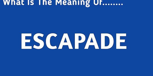 escapades là gì - Nghĩa của từ escapades