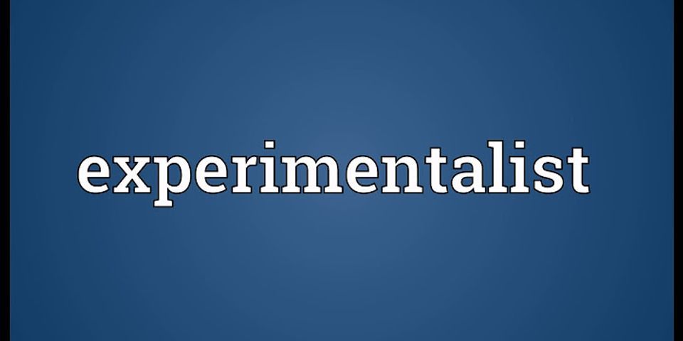experimentalist là gì - Nghĩa của từ experimentalist
