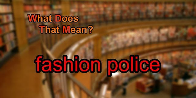fashion police là gì - Nghĩa của từ fashion police