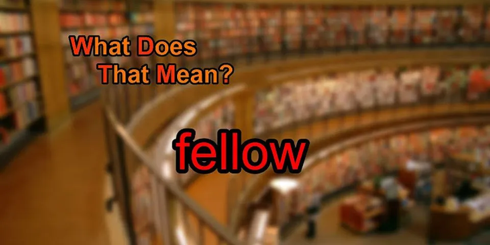 fellows là gì - Nghĩa của từ fellows