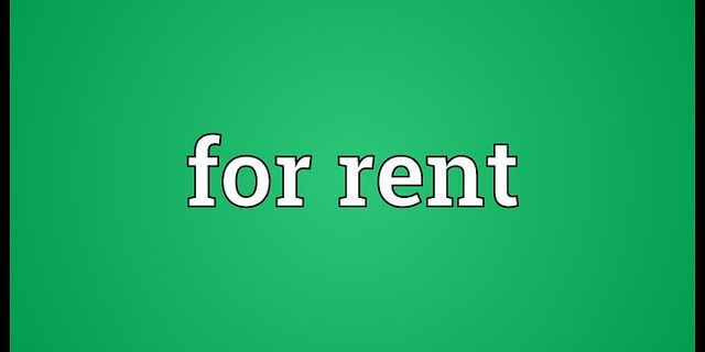 for rent là gì - Nghĩa của từ for rent