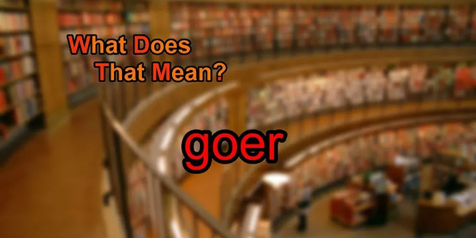 goer là gì - Nghĩa của từ goer