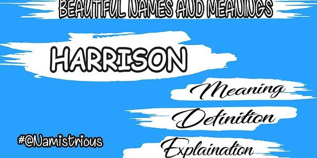 harrisons là gì - Nghĩa của từ harrisons