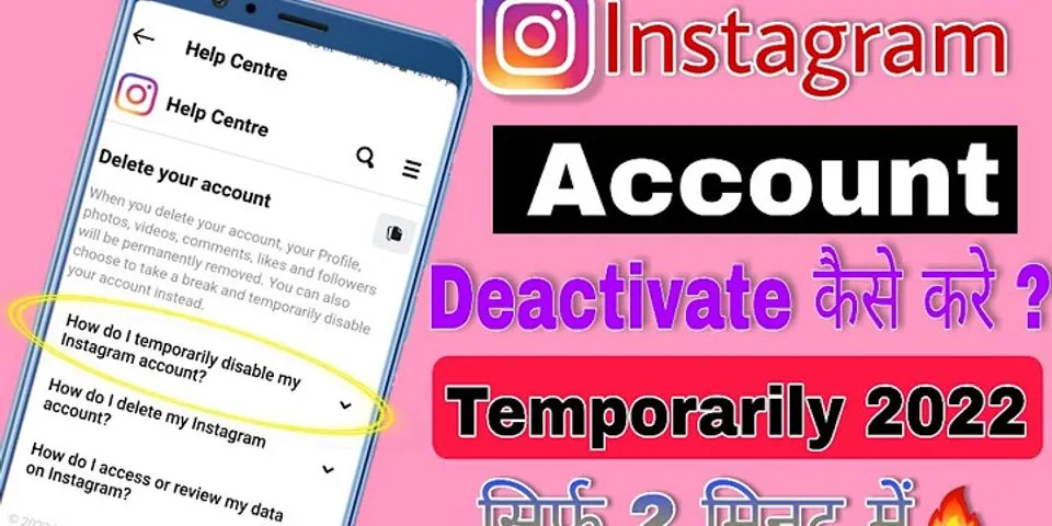 How do you deactivate Instagram