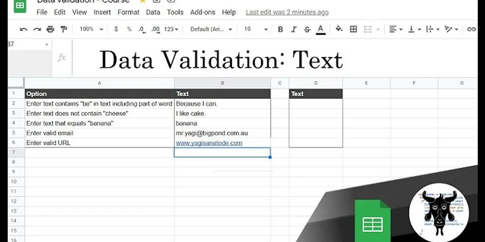 How do you show text in Google Sheets?