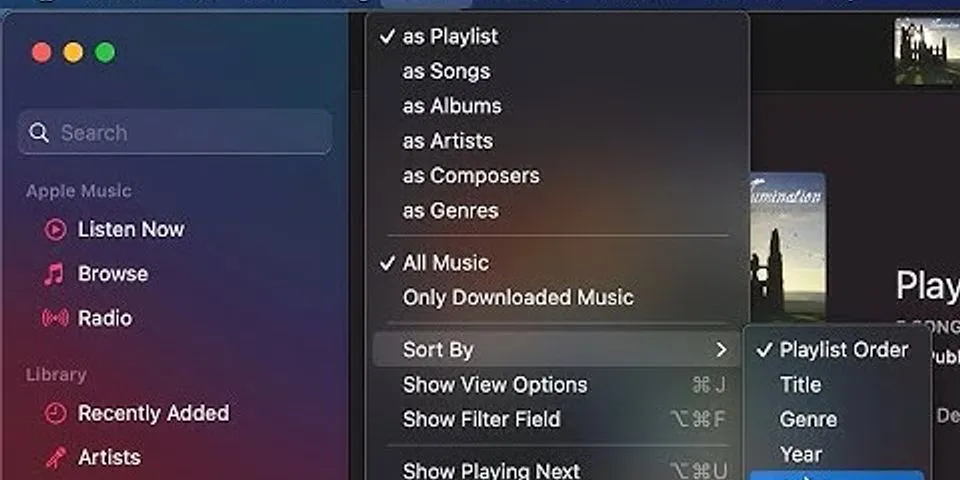 How do you sort a playlist in Apple music on Iphone?