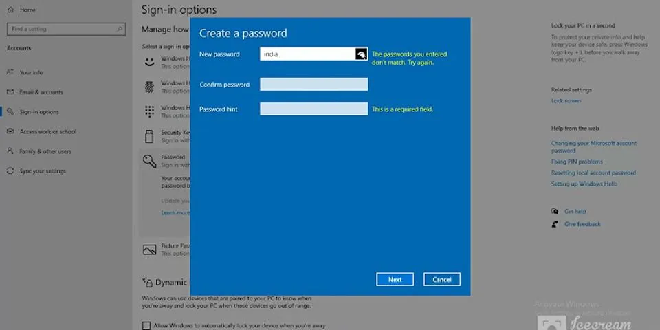 How to lock Lenovo laptop with password