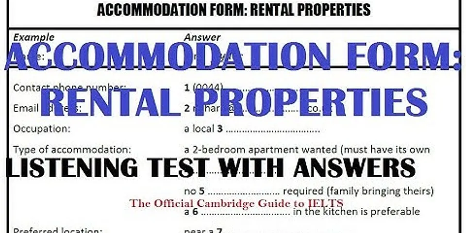 accommodation form rental properties listening