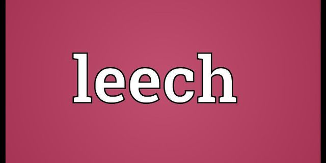 leech off là gì - Nghĩa của từ leech off
