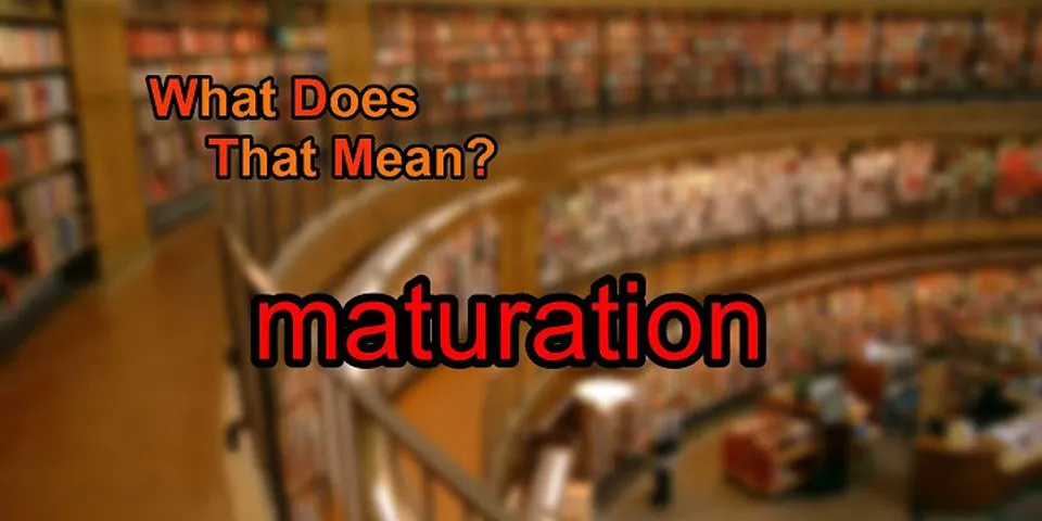 maturation là gì - Nghĩa của từ maturation