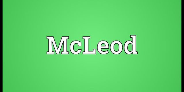 mccleod là gì - Nghĩa của từ mccleod