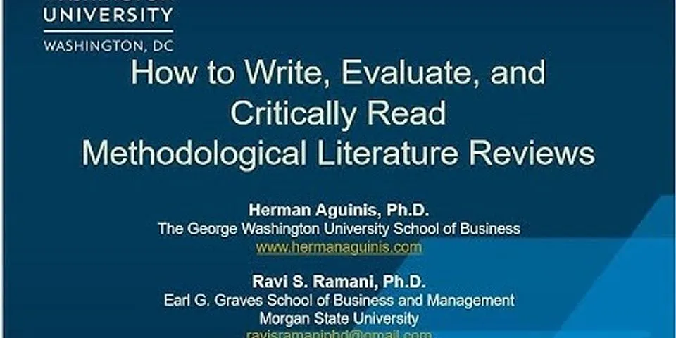 Methodological literature review example