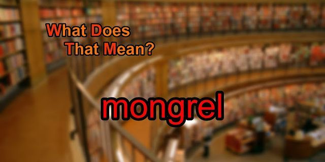 mongrels là gì - Nghĩa của từ mongrels