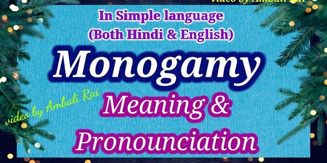 monogamys là gì - Nghĩa của từ monogamys