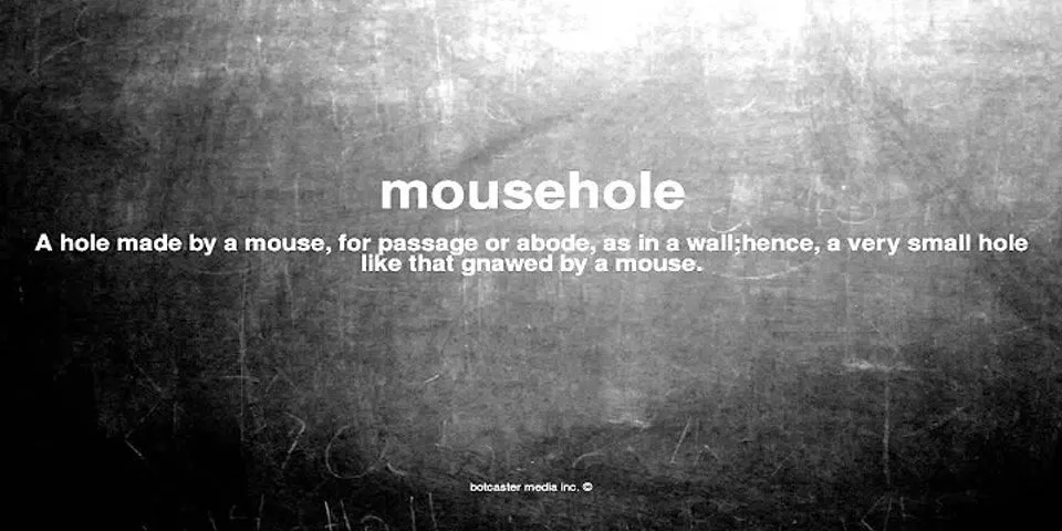mousehole là gì - Nghĩa của từ mousehole