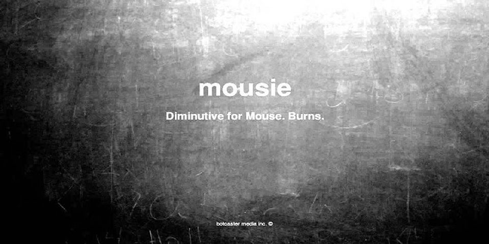 mousie là gì - Nghĩa của từ mousie