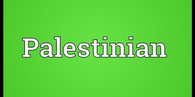 palestinian là gì - Nghĩa của từ palestinian