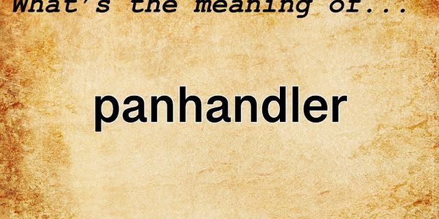 panhandling là gì - Nghĩa của từ panhandling