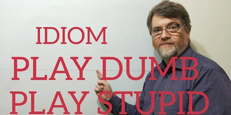 play stupid là gì - Nghĩa của từ play stupid
