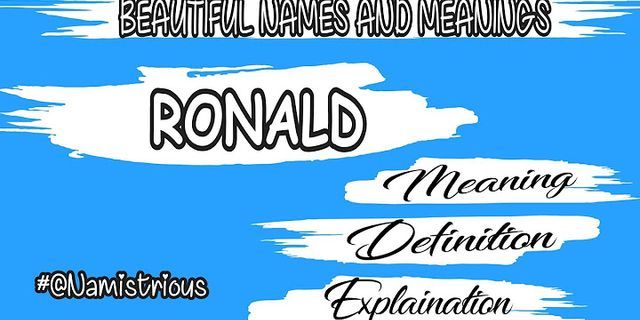 ronald là gì - Nghĩa của từ ronald