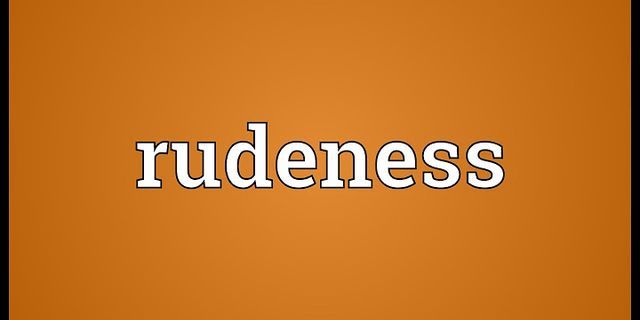 rudeness là gì - Nghĩa của từ rudeness