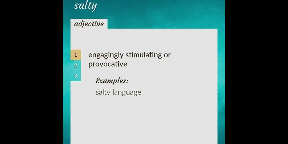 salty language là gì - Nghĩa của từ salty language