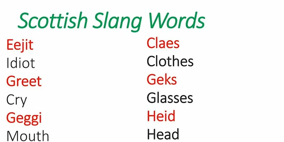 scottish slang là gì - Nghĩa của từ scottish slang