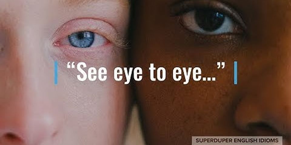 see eye to eye là gì - Nghĩa của từ see eye to eye