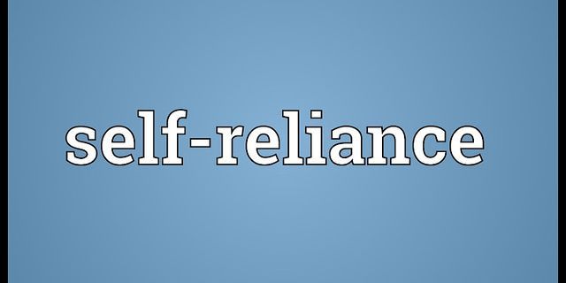 self reliance là gì - Nghĩa của từ self reliance
