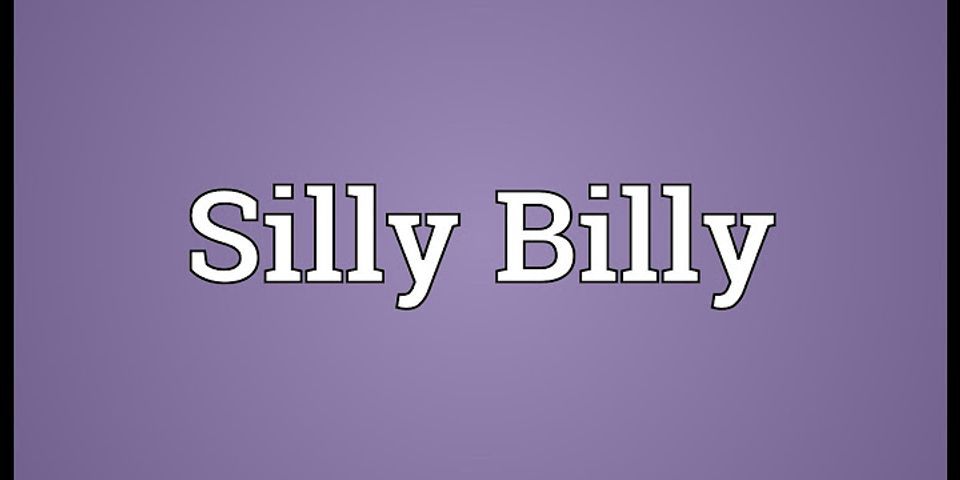 silly billy là gì - Nghĩa của từ silly billy