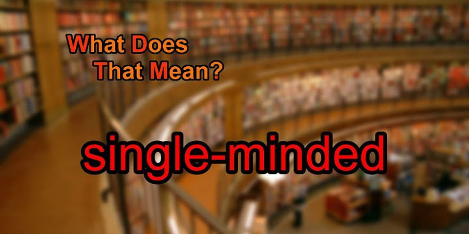 single minded là gì - Nghĩa của từ single minded